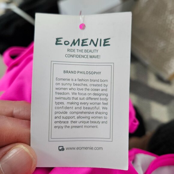 Womens Sexy Large Hot Pink One Piece Swimsuit Ring Linked Cutouts Beach Vacation - Picture 12 of 12